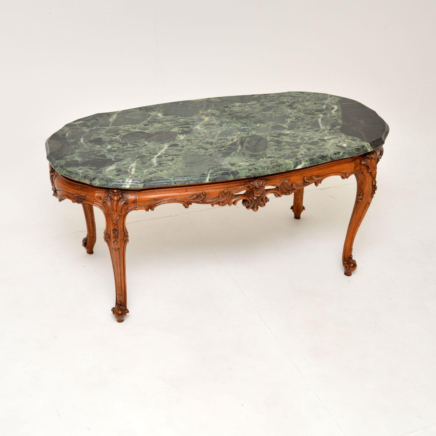 Antique French Marble Top Coffee Table (1 of 8) Antique French Marble Top Coffee Table (1 of 8)