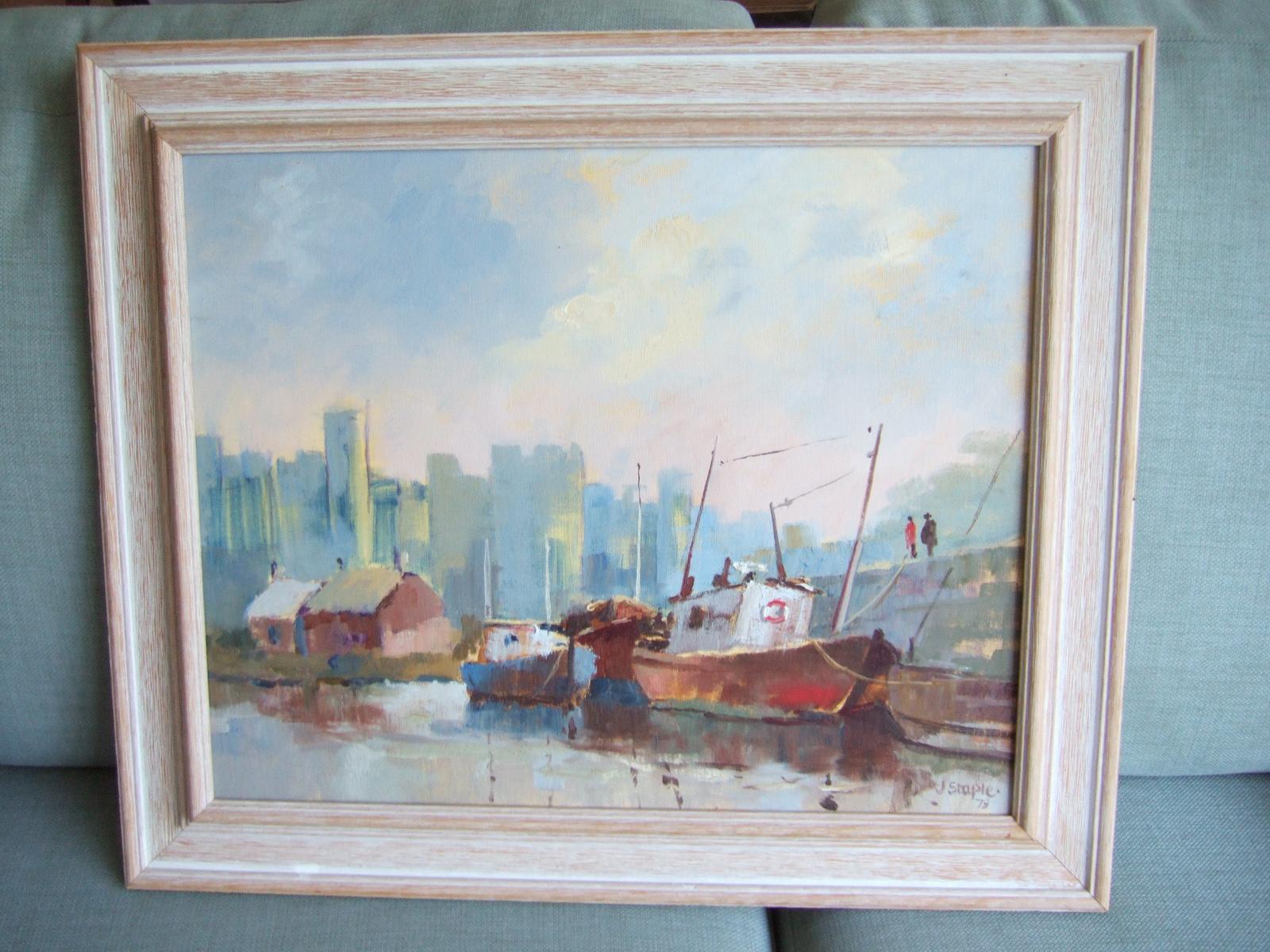 J Staple - Oil on Board Caernarfon Harbour (1 of 5)