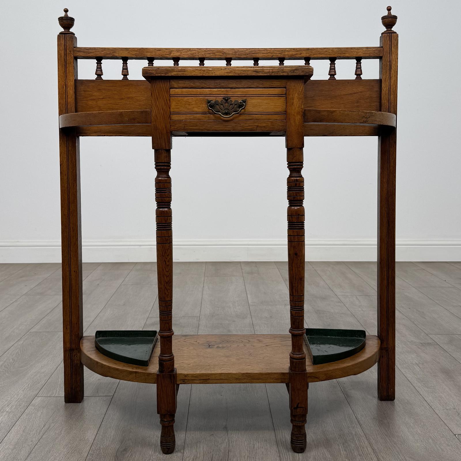 Antique 20th Century Edwardian Hall Stand in Golden Oak (1 of 11) Antique 20th Century Edwardian Hall Stand in Golden Oak (1 of 11)