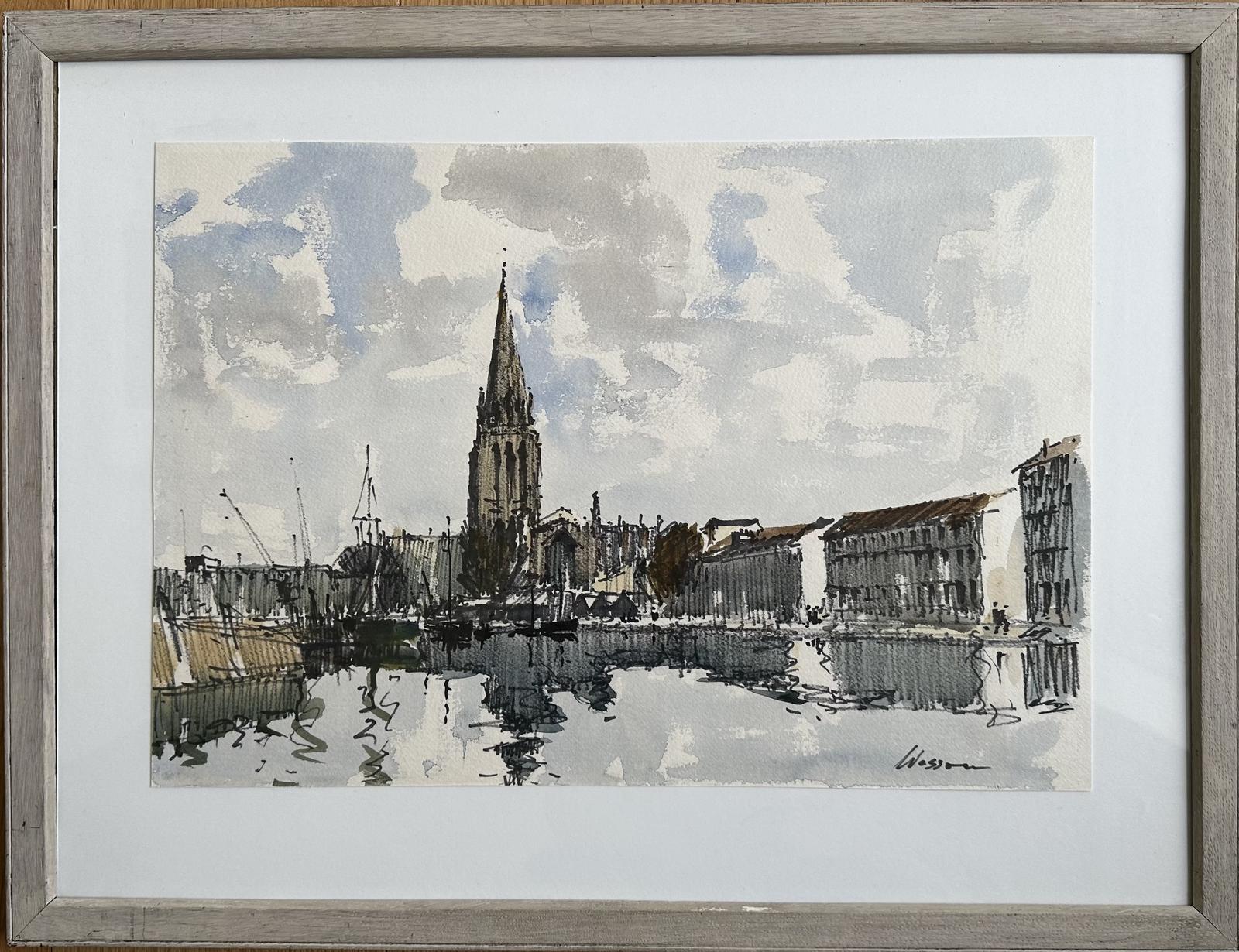 Original Watercolour ‘St Mary Redcliffe, Bristol c.1975 by Edward Wesson, RI, RSMA, RBA - Signed & Dated - Inscribed on the Reverse. Double Sided with Tree Study Verso (1 of 5) Original Watercolour ‘St Mary Redcliffe, Bristol c.1975 by Edward Wesson, RI, RSMA, RBA - Signed & Dated - Inscribed on the Reverse. Double Sided with Tree Study Verso (1 of 5)