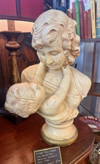 Solid Marble Crackle‑finish Bust — Mother & Child (1 of 1) Solid Marble Crackle‑finish Bust — Mother & Child (1 of 1)