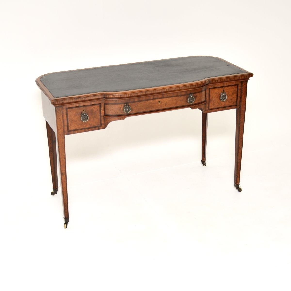 Antique Edwardian Inlaid Walnut Desk / Writing Table (1 of 12) Antique Edwardian Inlaid Walnut Desk / Writing Table (1 of 12)