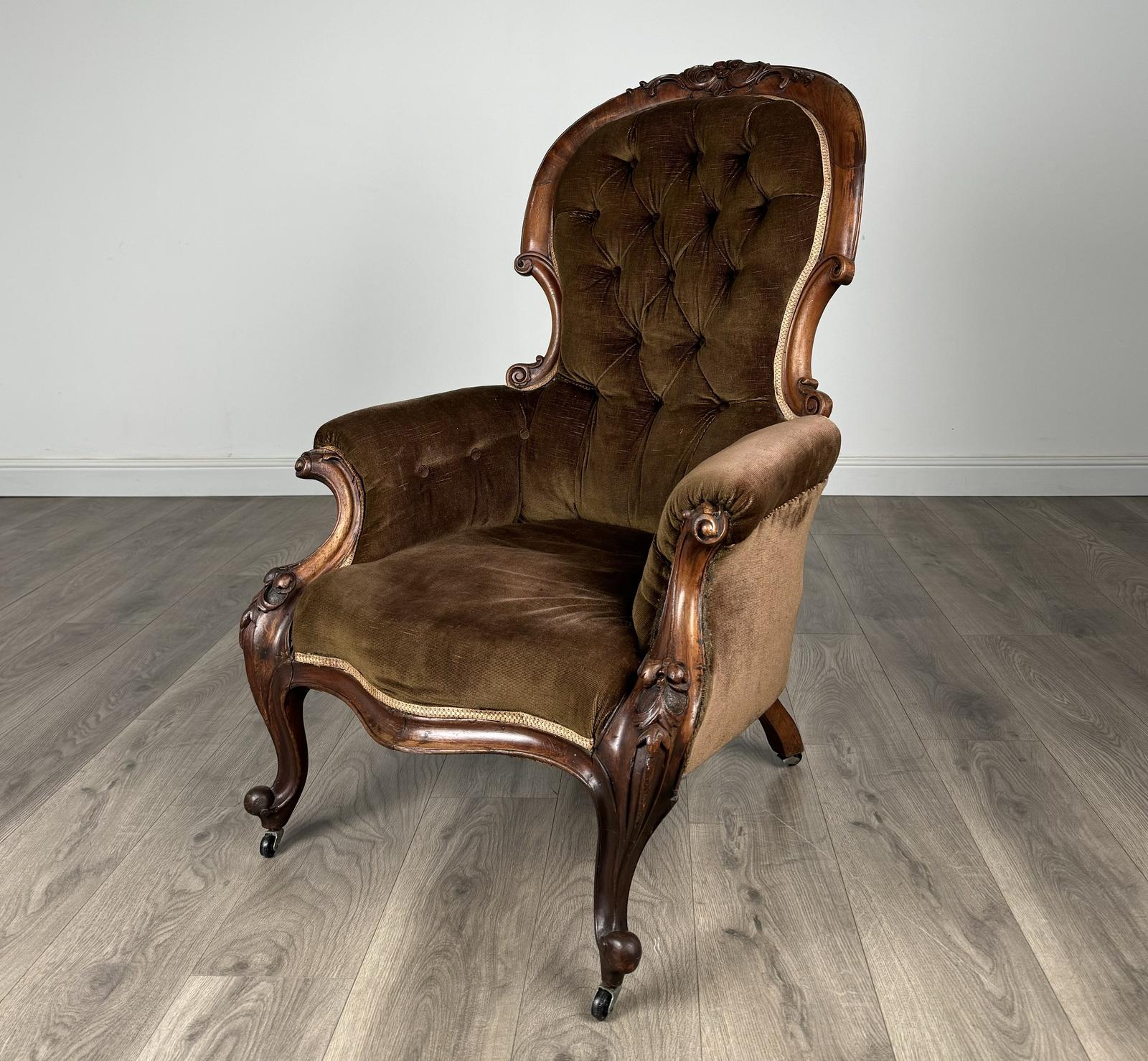 Antique 19th Century Button Back Armchair in Mahogany (1 of 9) Antique 19th Century Button Back Armchair in Mahogany (1 of 9)