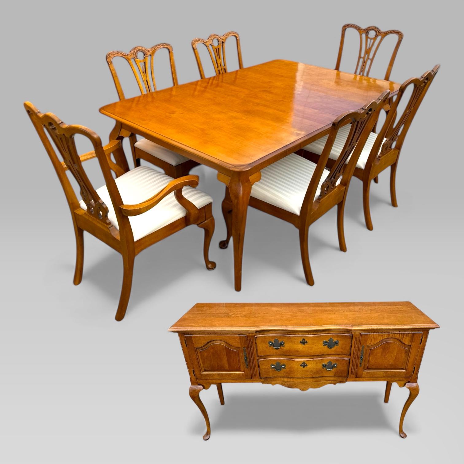 Pennsylvania House Cherry Wood Queen Anne Dining Set with Extending Table (1 of 24) Pennsylvania House Cherry Wood Queen Anne Dining Set with Extending Table (1 of 24)