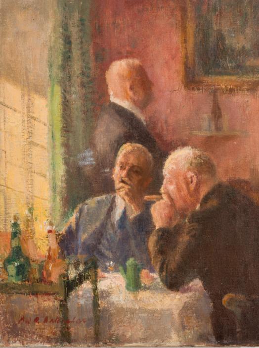 Painting - Roland Batchelor Oil Painting Titled Contentment 1889 to 1990 (1 of 5)