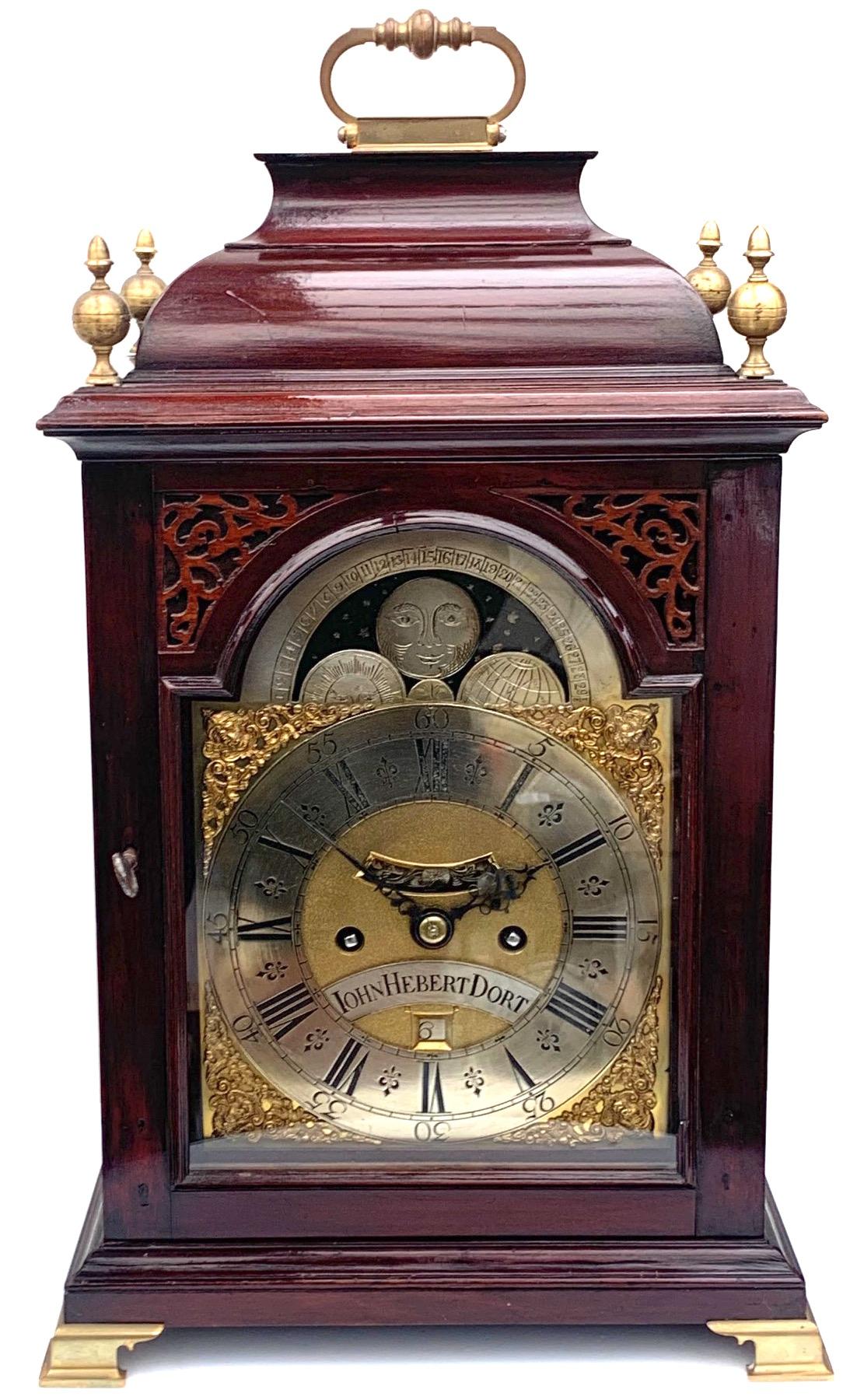 Antique Verge Bell Top Bracket Clock Double Fusee John Herbert Dort (1 of 14)