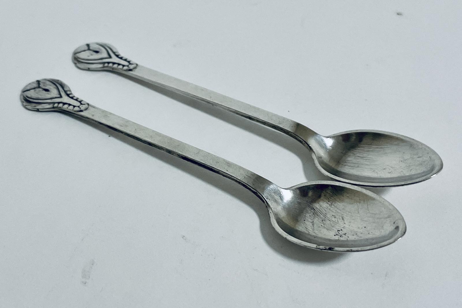 Pair of Danish Evald Nielsen  Silver Teaspoons (1 of 11)