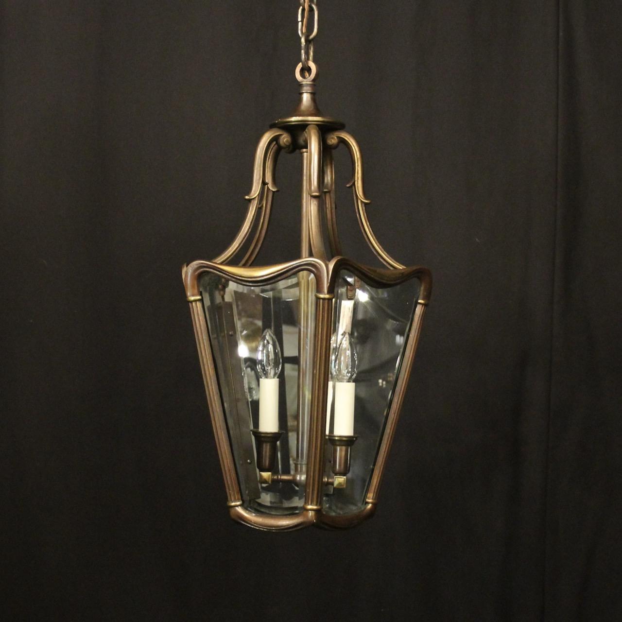 French Bronze Twin Light Antique Hall Lantern (1 of 10)