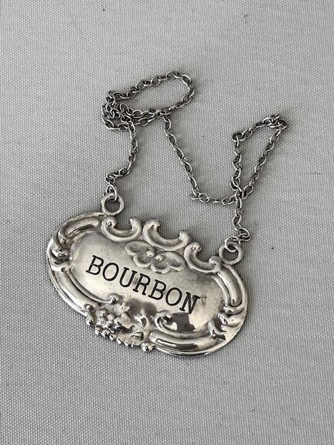 Rare Sterling Silver Bourbon Decanter Lable (1 of 4) Rare Sterling Silver Bourbon Decanter Lable (1 of 4)