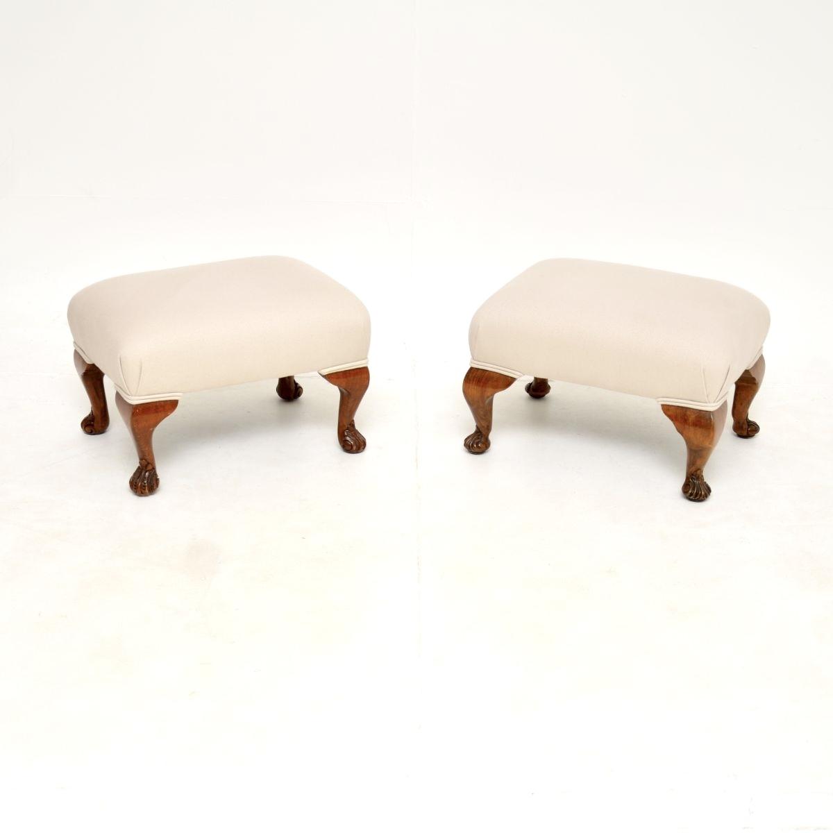 Pair of Walnut Foot Stools (1 of 8) Pair of Walnut Foot Stools (1 of 8)