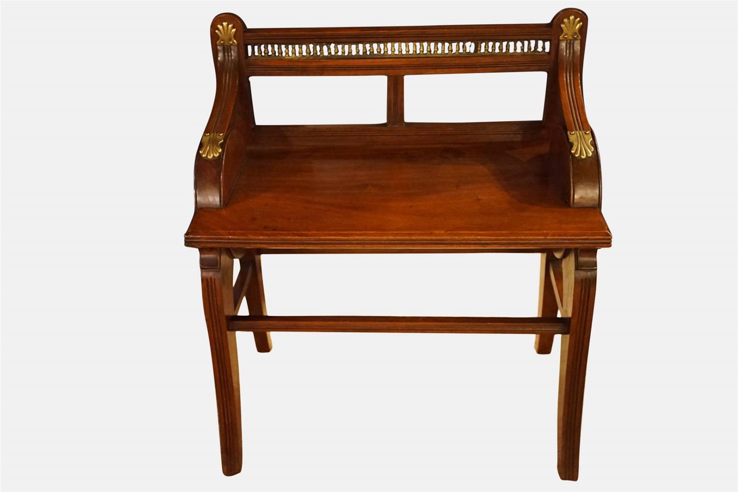 Walnut & Brass Mounted Window Seat c.1880 (1 of 1) Walnut & Brass Mounted Window Seat c.1880 (1 of 1)