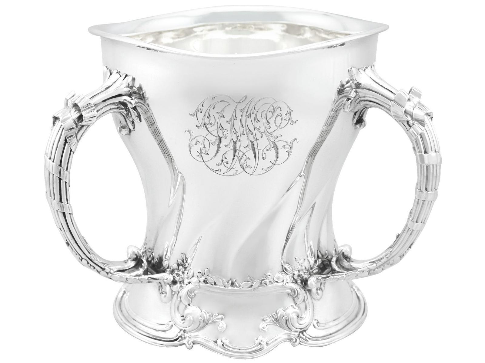 Antique Art Nouveau American Sterling Silver Tyg Presentation / Champagne Cup by Atkin Brothers (1 of 12)