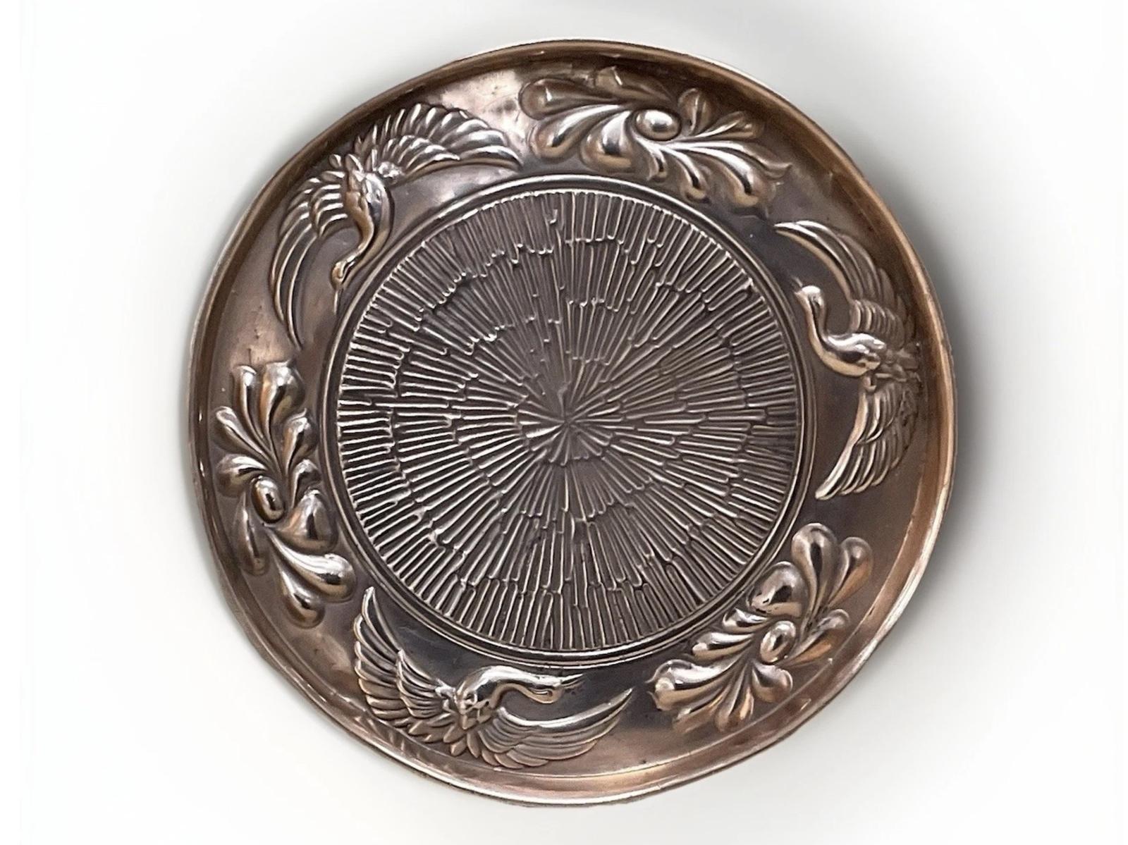 Arts & Crafts Repousse Copper Tray with Crane Designs Antique Edwardian (1 of 6) Arts & Crafts Repousse Copper Tray with Crane Designs Antique Edwardian (1 of 6)