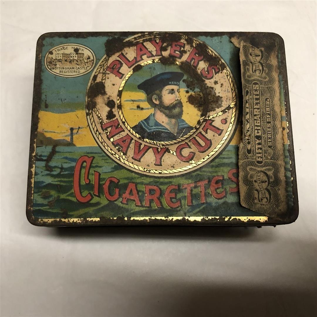 Antique Tobacco Tin Players Navy Cut 1920s (1 of 8)