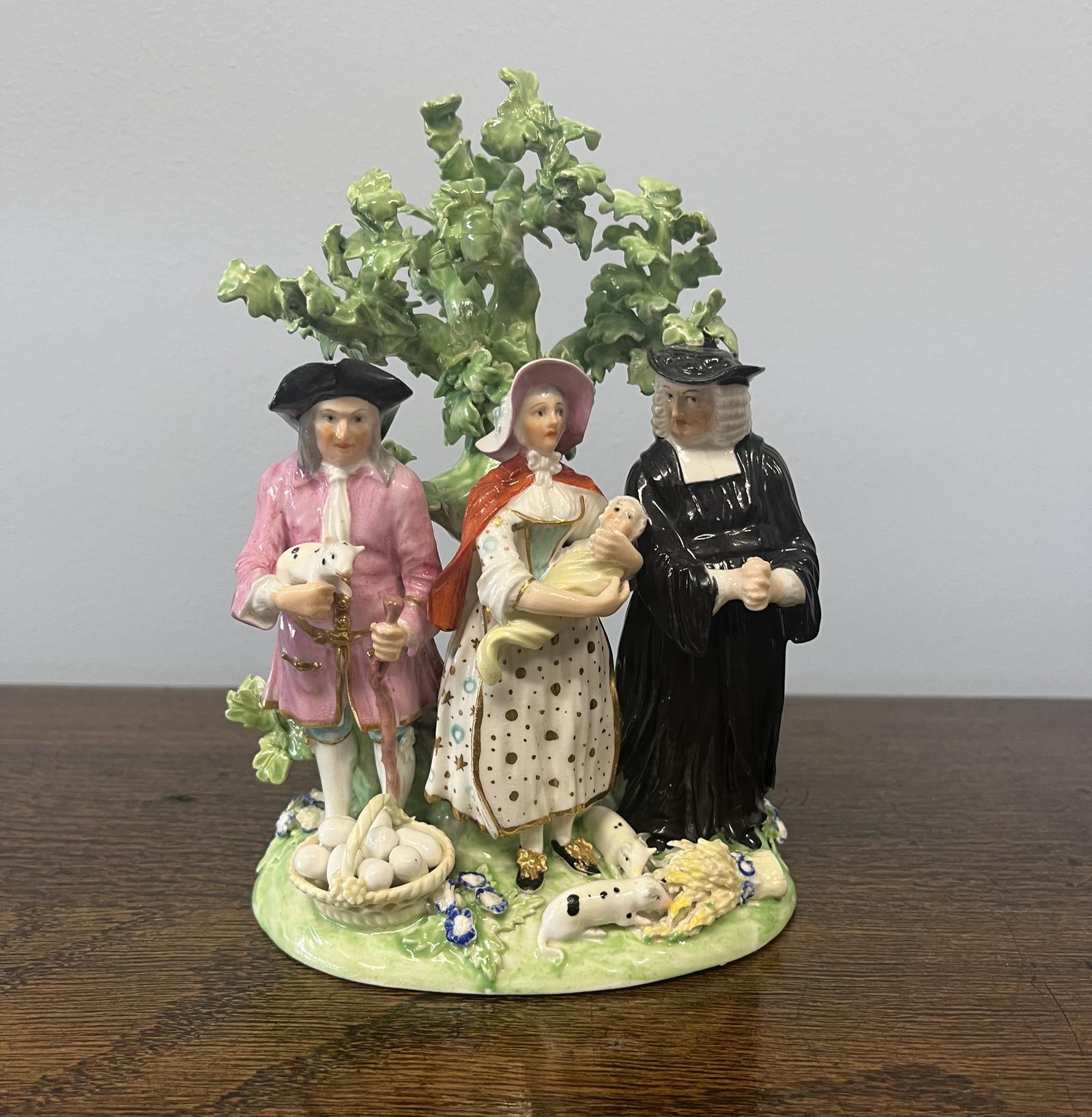 Rare Ceramic “Tithe Pig Group” by Derby Porcelain (1 of 2)