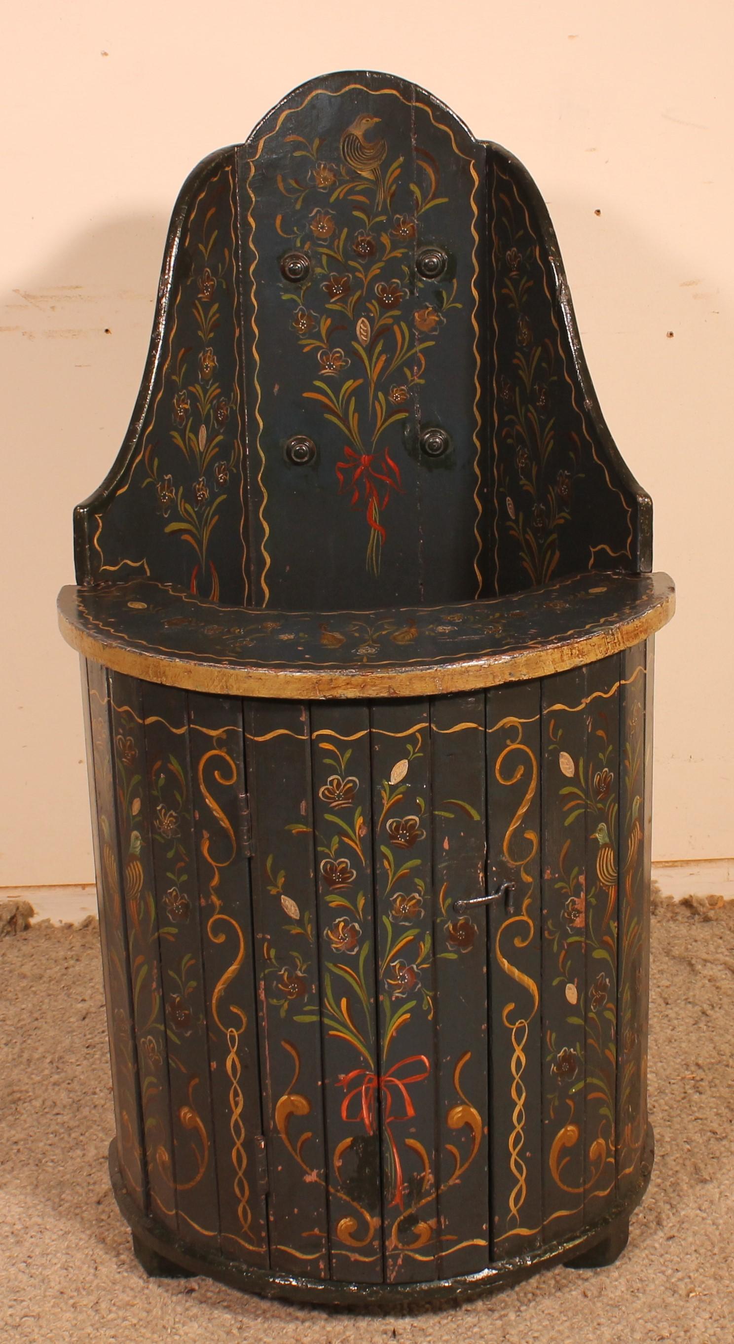 Austrian Children's Chair in Polychrome Wood c.1800 (1 of 11)