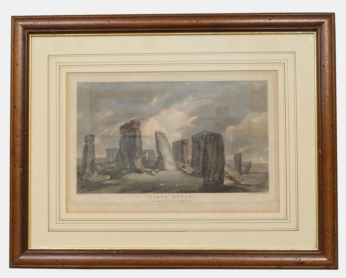 Hand Coloured Engraving of Stonehenge (1 of 1)