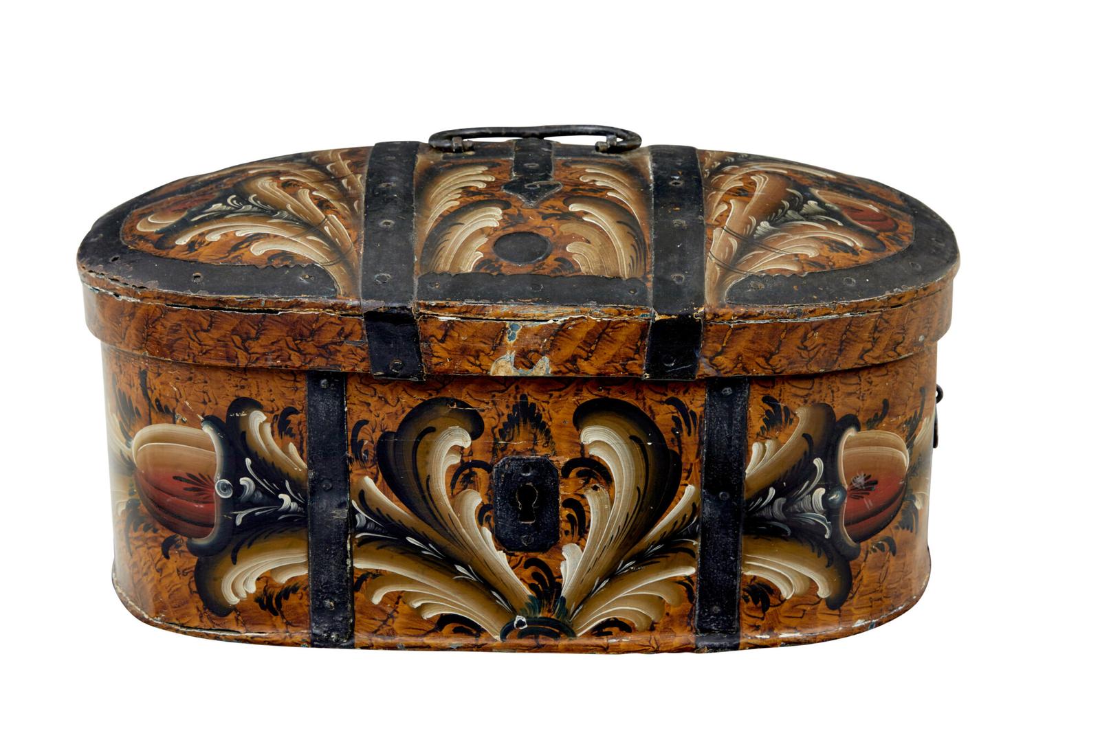 19th Century Scandinavian Folk Art Hand Painted Box (1 of 6) 19th Century Scandinavian Folk Art Hand Painted Box (1 of 6)