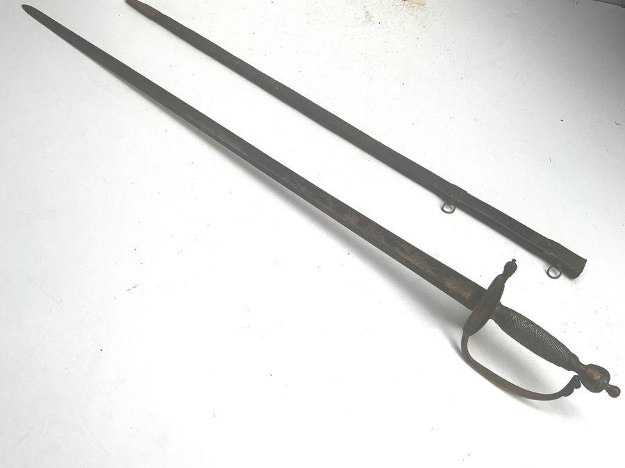1786 Pattern Blue Gilt Bladed British Officer’s Spadroon Sword & Scabbard (1 of 18) 1786 Pattern Blue Gilt Bladed British Officer’s Spadroon Sword & Scabbard (1 of 18)