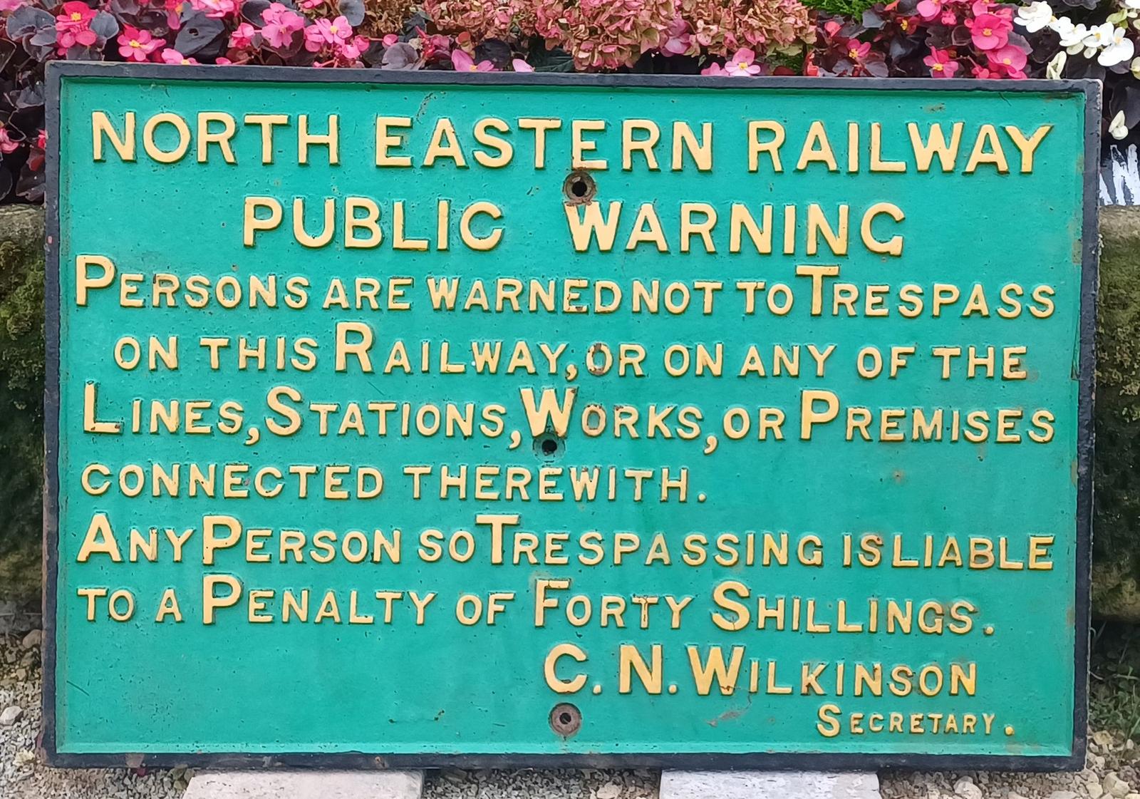Cast Iron North Eastern Railway Sign (1 of 1)