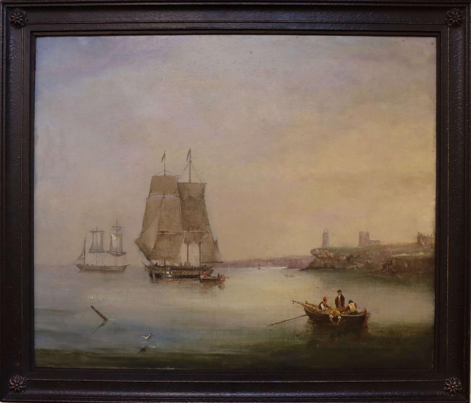 An Atmospheric Oil Painting of Coastal Scene c.1800 (1 of 4) An Atmospheric Oil Painting of Coastal Scene c.1800 (1 of 4)
