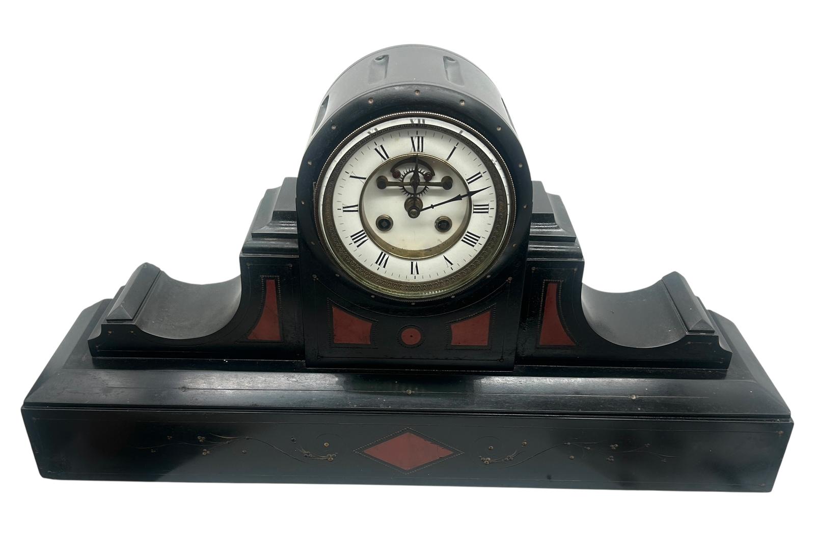 Impressive Domed Top Slate Clock 8-day Striking Marble Mantel Clock c.1890 (1 of 9) Impressive Domed Top Slate Clock 8-day Striking Marble Mantel Clock c.1890 (1 of 9)