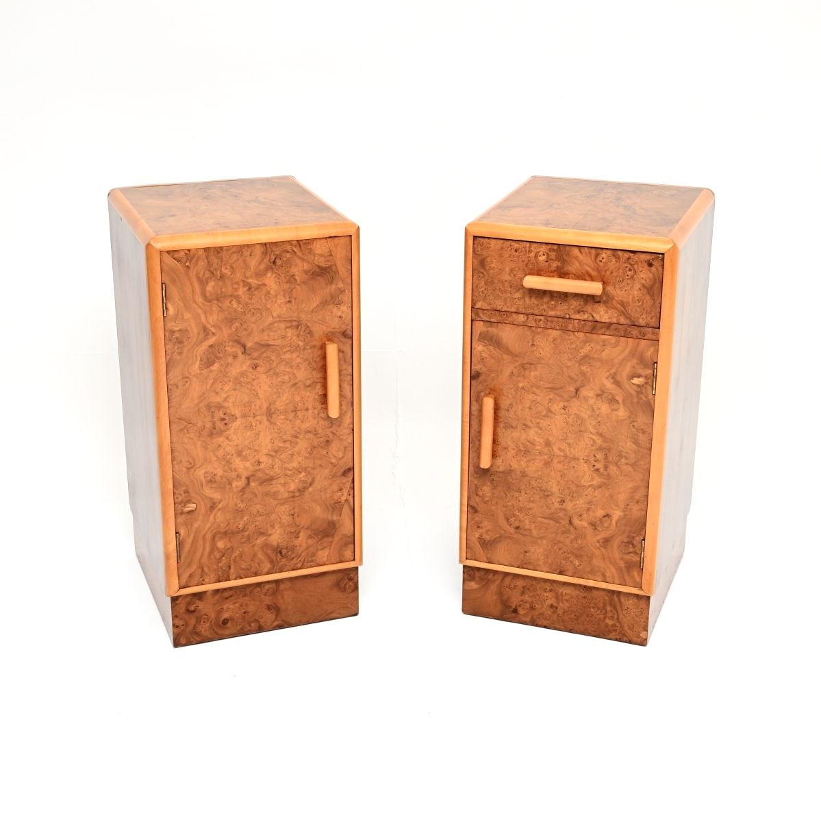 Pair of Art Deco Burr Walnut Bedside Cabinets (1 of 10) Pair of Art Deco Burr Walnut Bedside Cabinets (1 of 10)