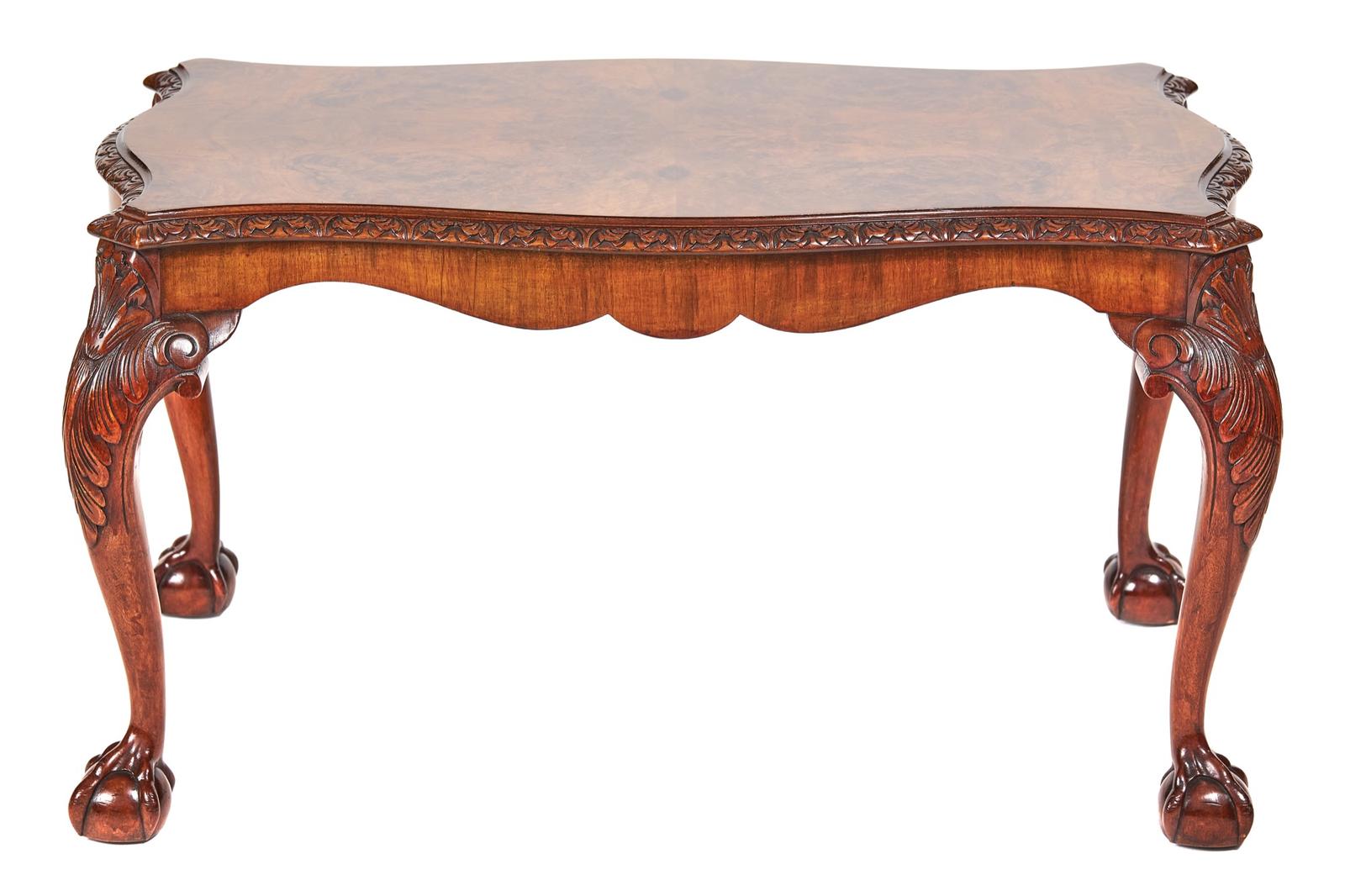 Burr Walnut & Carved Coffee Table c.1930 (1 of 6) Burr Walnut & Carved Coffee Table c.1930 (1 of 6)