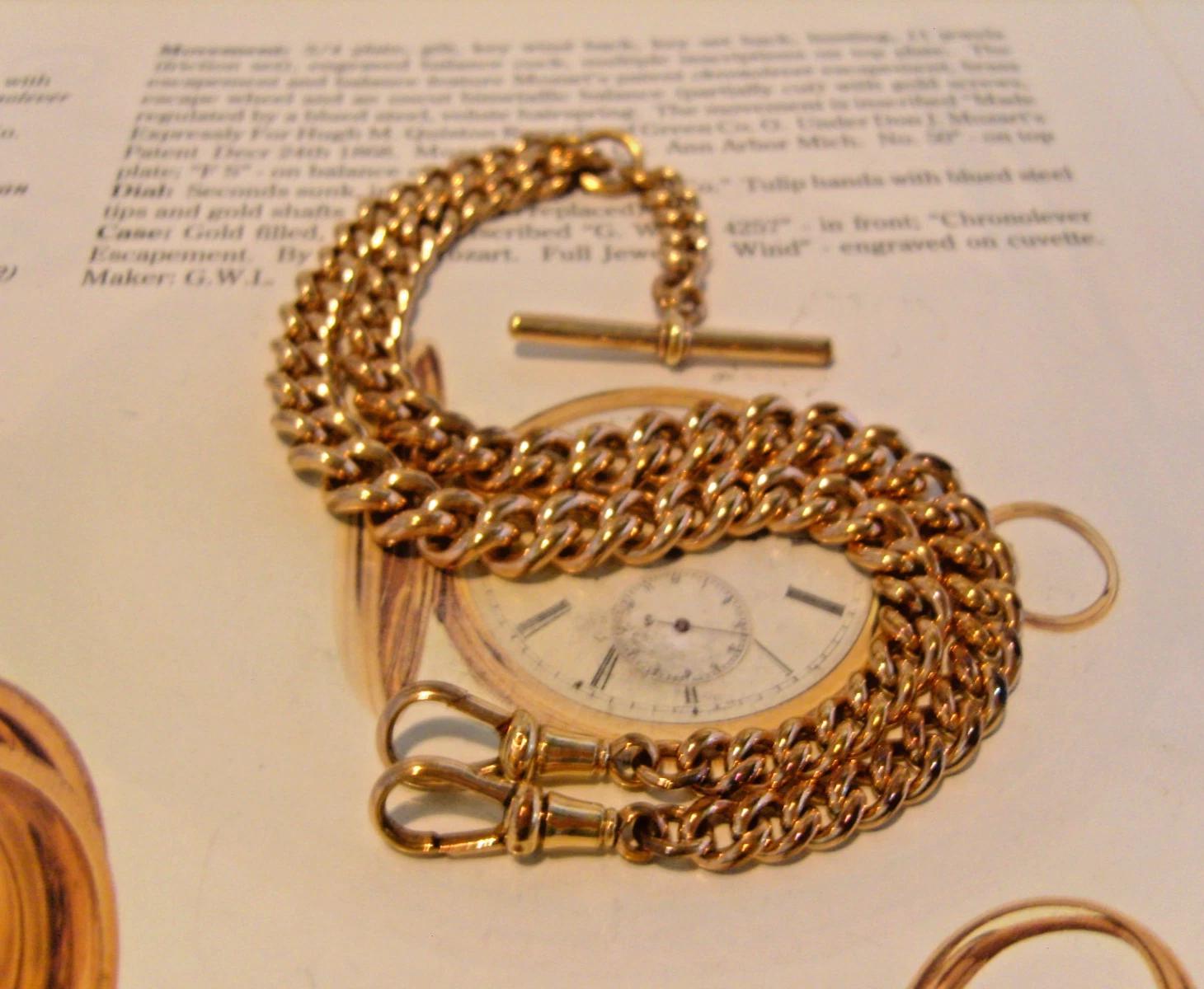 Pocket Watch Chain 12ct Rose Rolled Gold Antique 1920s Double Albert With T Bar (1 of 16) Pocket Watch Chain 12ct Rose Rolled Gold Antique 1920s Double Albert With T Bar (1 of 16)