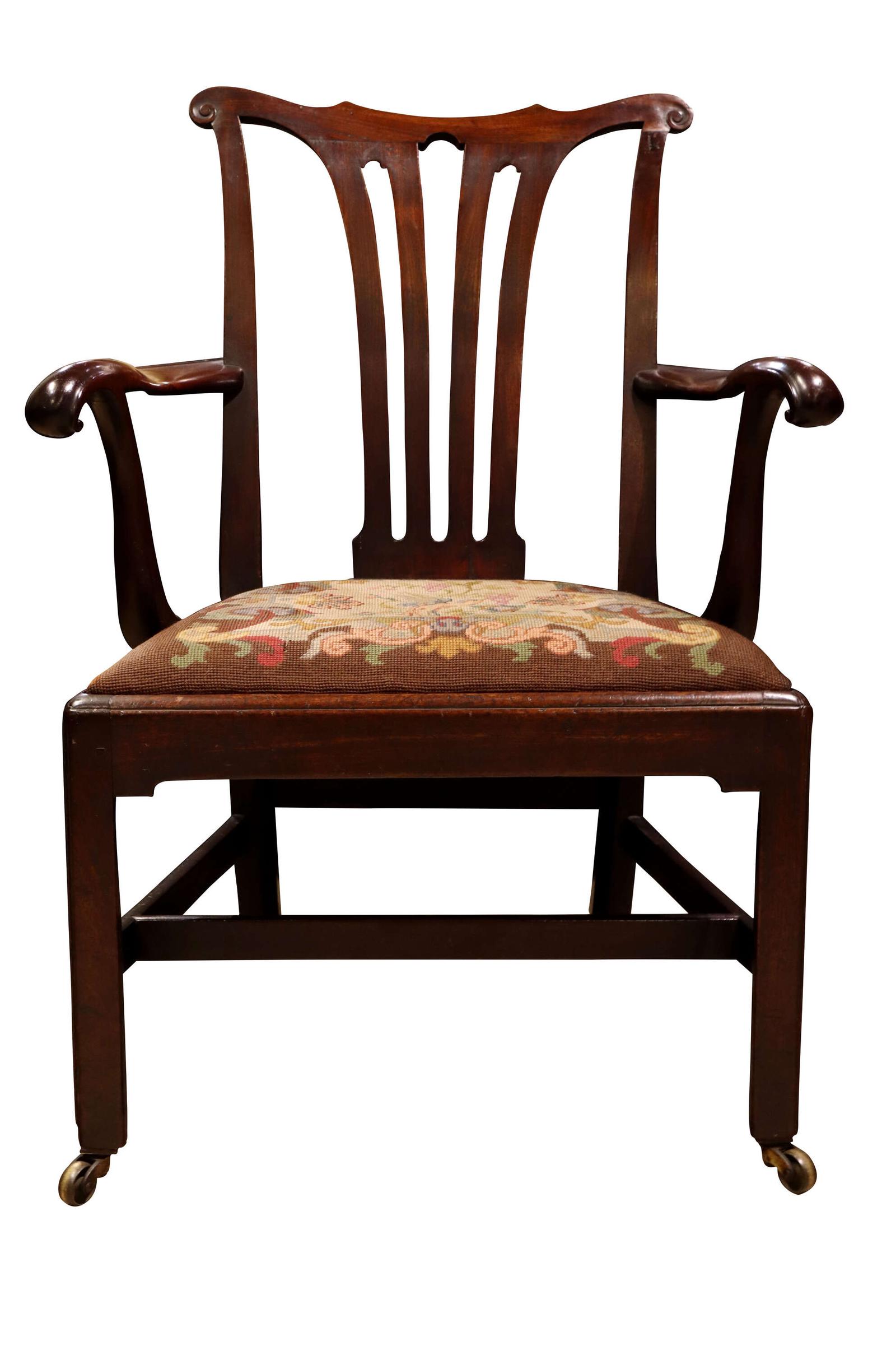 Fine George II Mahogany Armchair c.1750 (1 of 5)