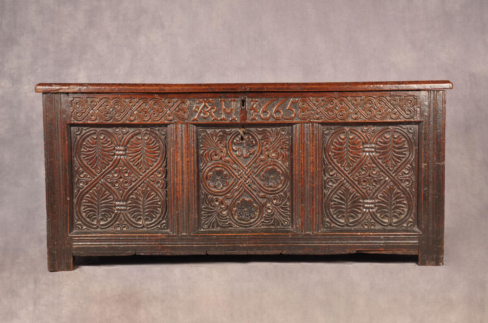 17th Century Lakeland Oak Coffer (1 of 12)