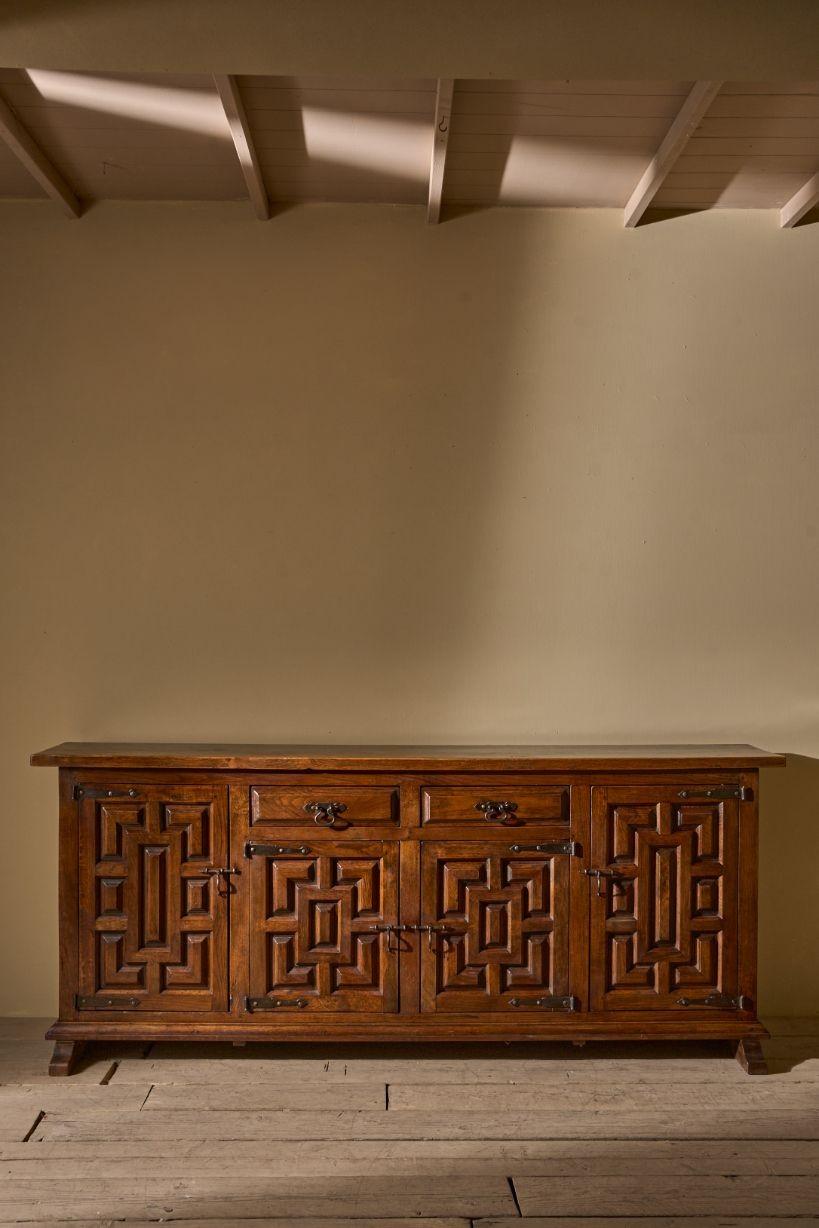 Mid 20th Century Solid Oak Brutalist Spanish Sideboard (1 of 12) Mid 20th Century Solid Oak Brutalist Spanish Sideboard (1 of 12)