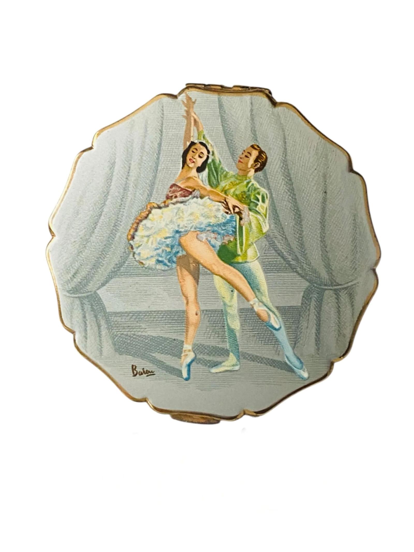 Stratton Baron Ballerina Ballet Princess Powder Compact Vintage c.1950 (1 of 6)