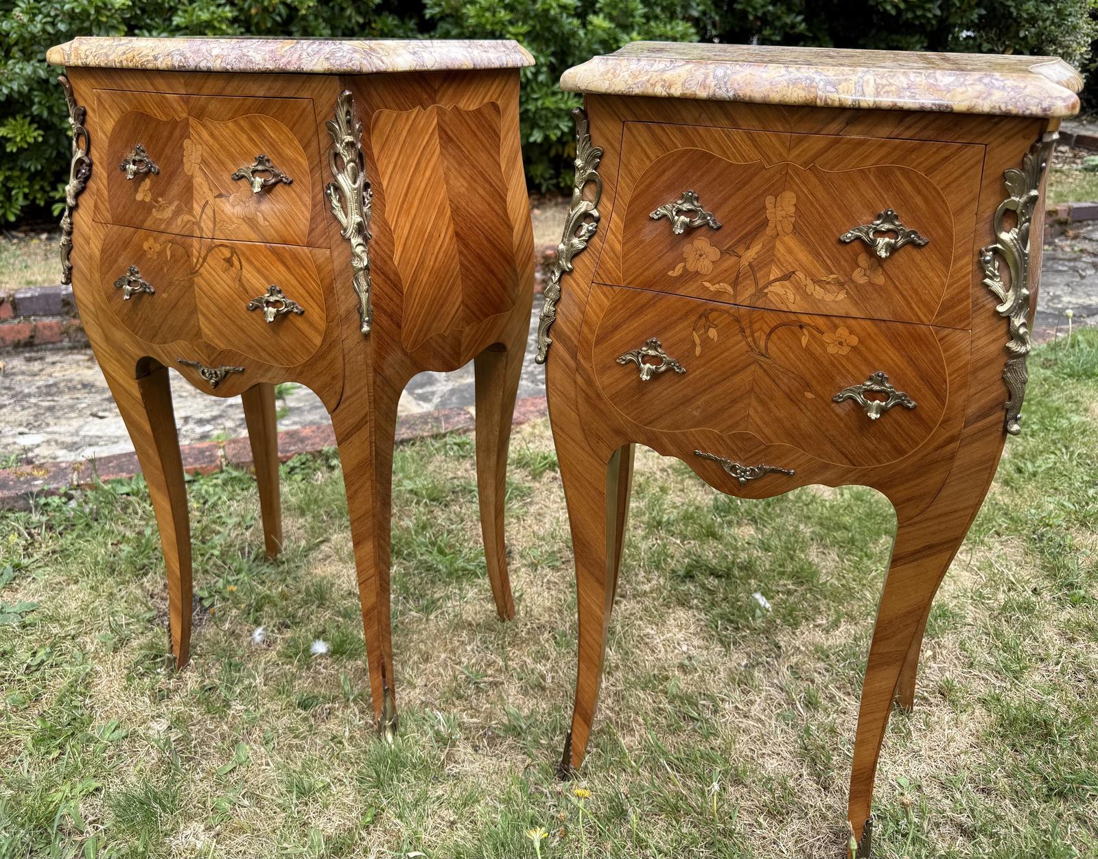 Pair of French Rococo Style Bedside Tables (1 of 6)