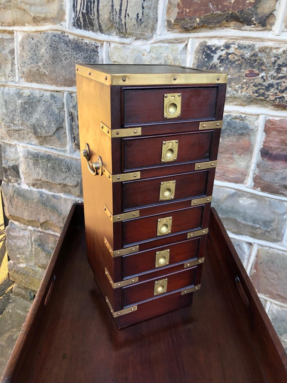 Brass Bound Mahogany Campaign Collectors Chest (1 of 8) Brass Bound Mahogany Campaign Collectors Chest (1 of 8)