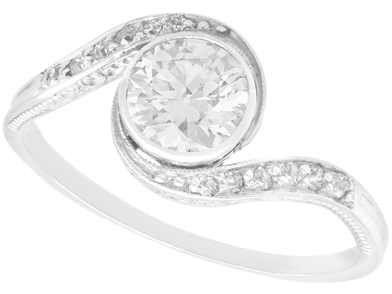 0.85ct Diamond & Platinum Solitaire Ring - Antique c.1910 (1 of 11)