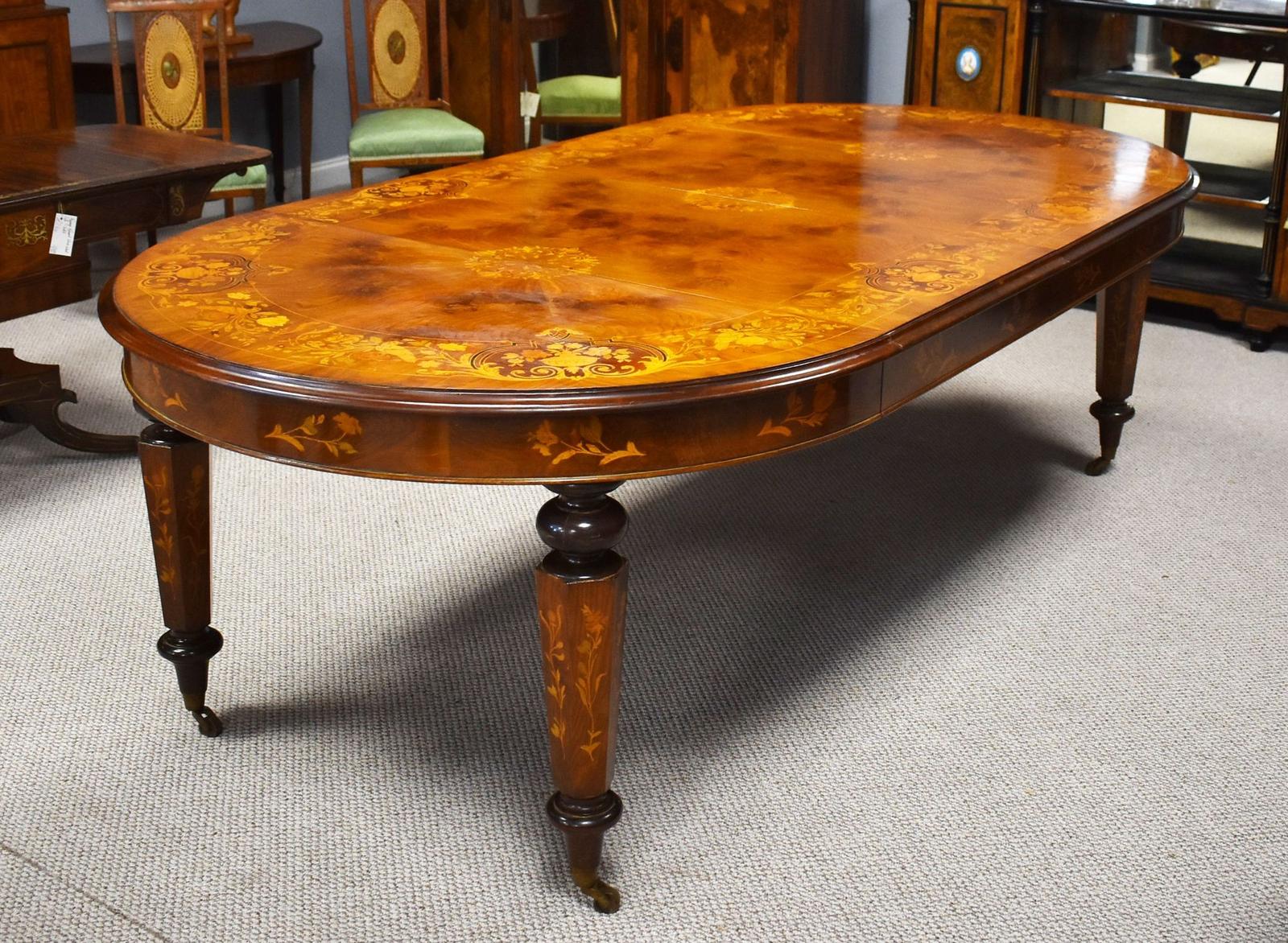 Victorian Walnut Inlaid Extending Windout Dinng Table (1 of 10)
