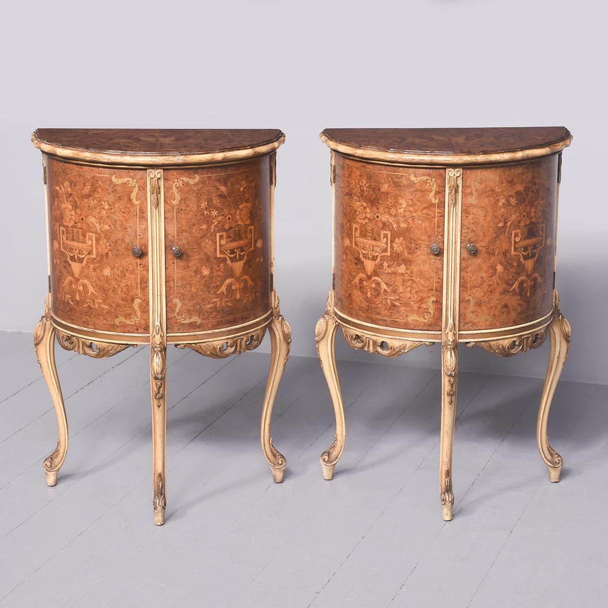 Pair of Demi-Lune Side Tables/Cabinets (1 of 12)