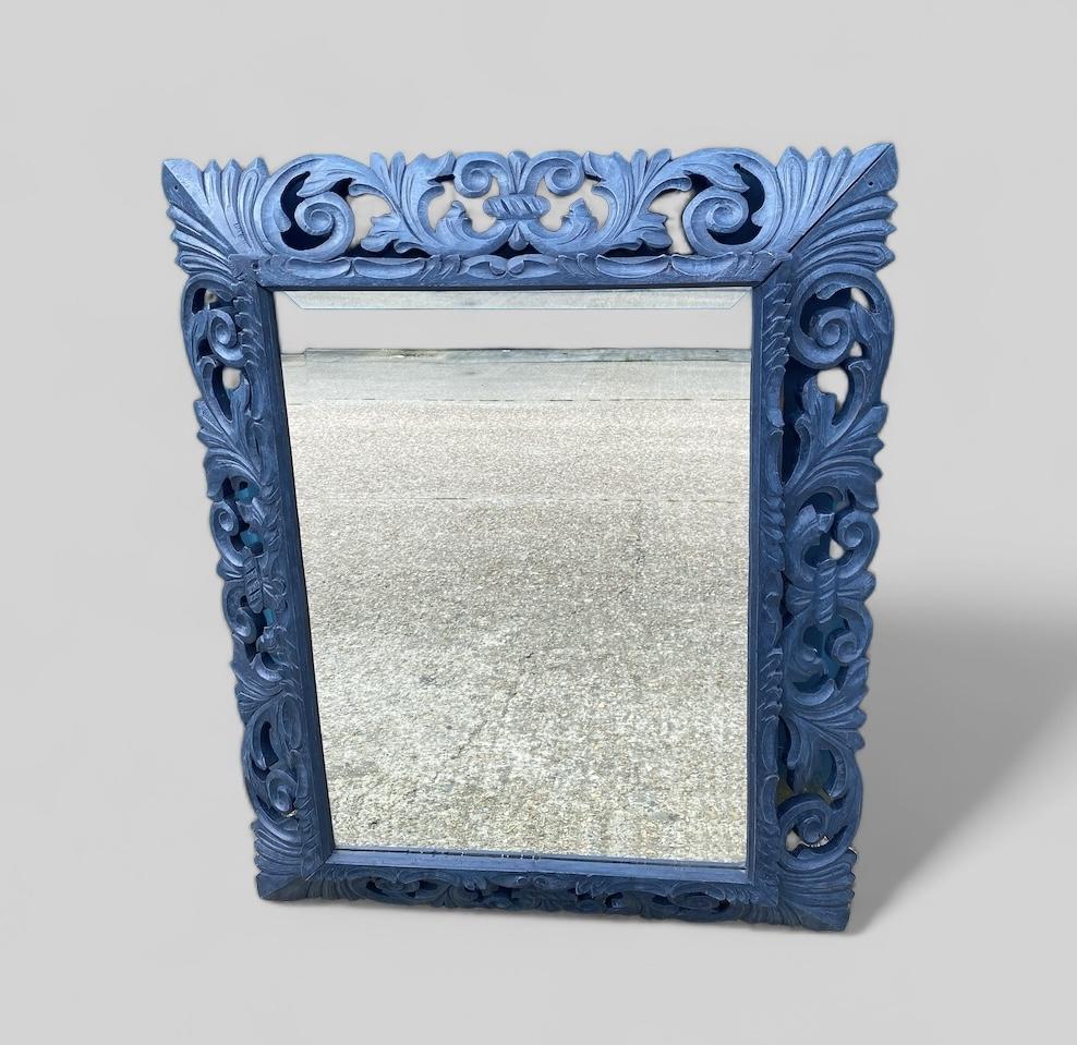 Victorian Carved Oak Painted Mirror (1 of 5)