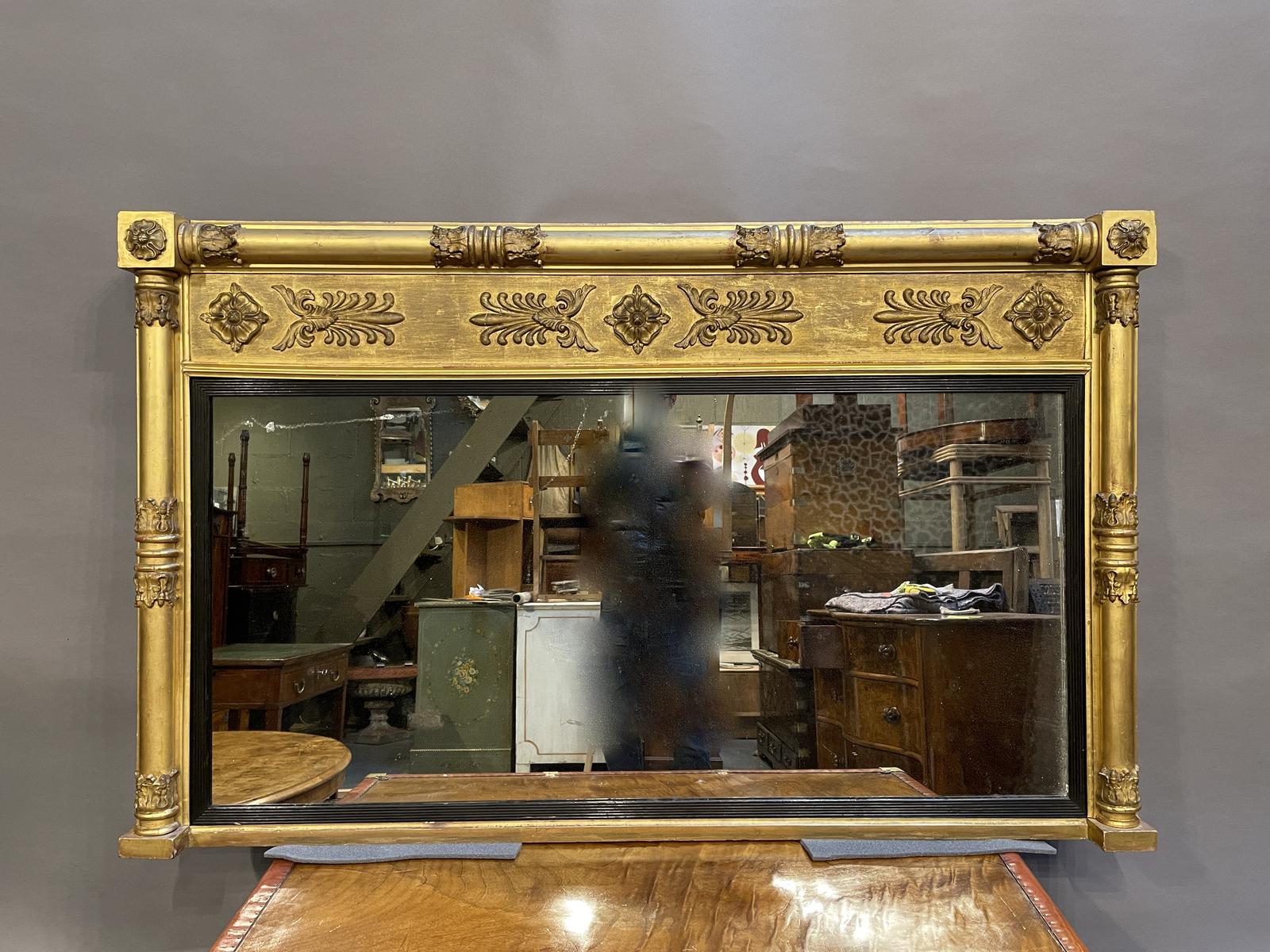 Large Regency Gilt Overmantle Mirror (1 of 9)