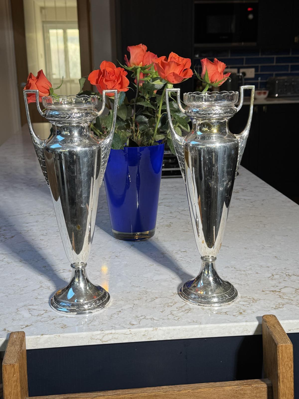 Pair of Silvered WMF Vases (1 of 9) Pair of Silvered WMF Vases (1 of 9)