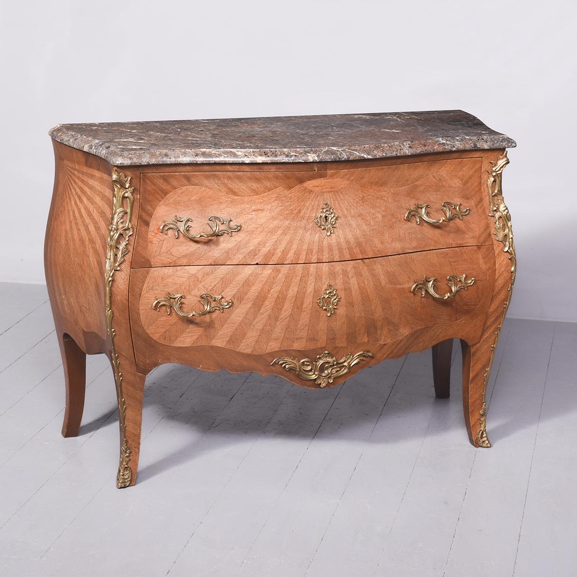 French Marble Top Serpentine Front Rococo Style Commode (1 of 10)