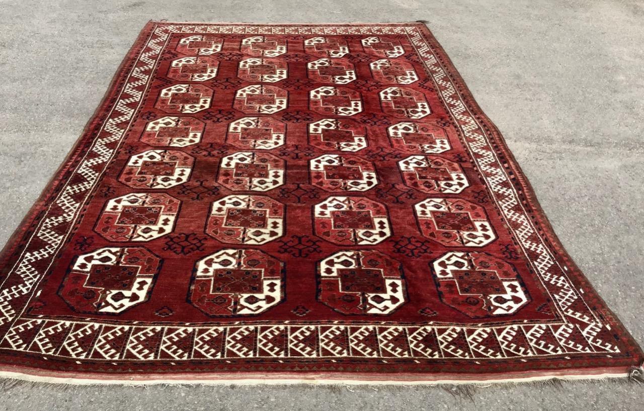 Large Antique Afghan Carpet Hand Woven Wool - Traditional Design c.1920 (1 of 11)