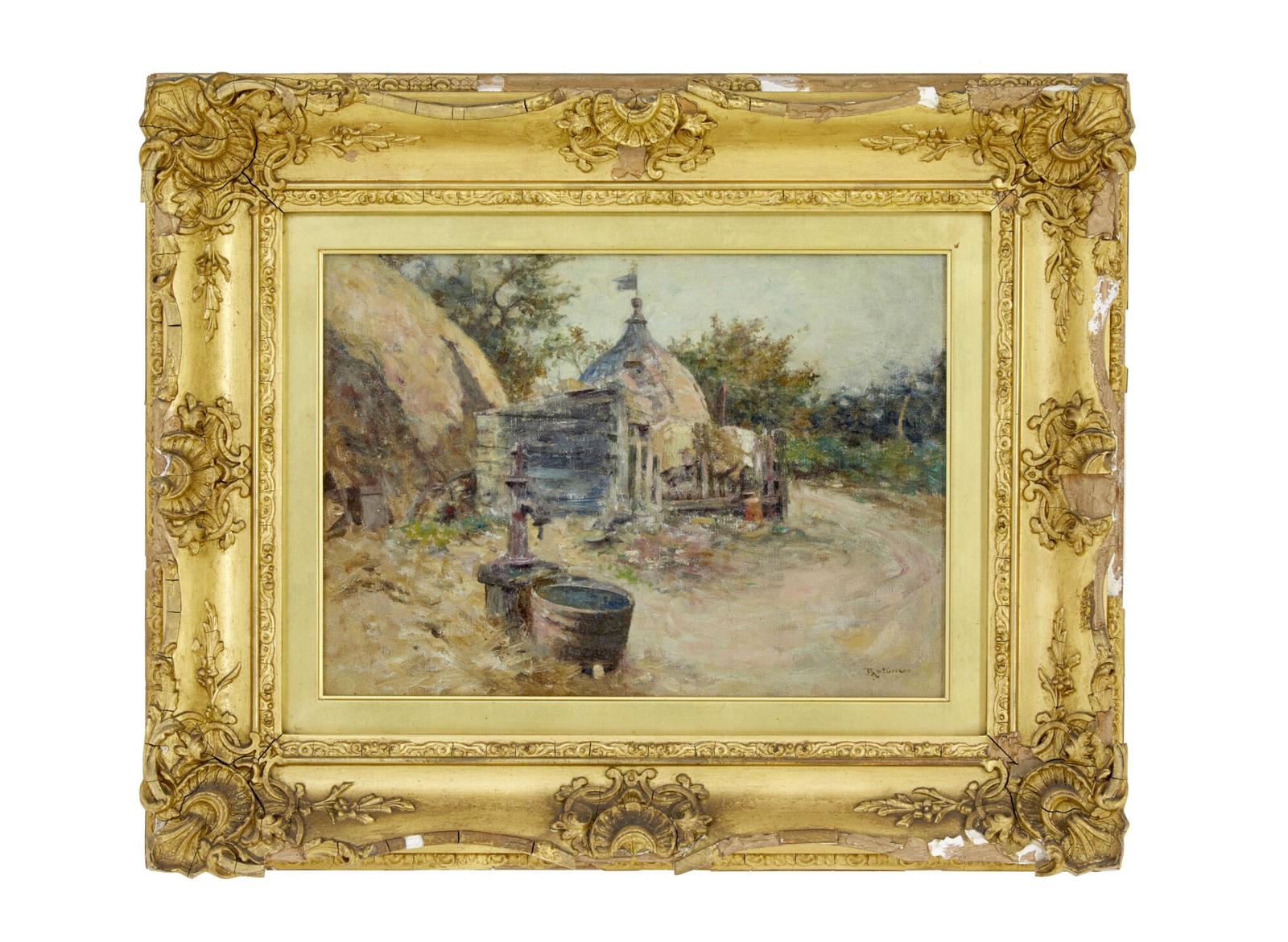 19th Century Oil Painting of A French Village by R. Mcgregor (1 of 10)