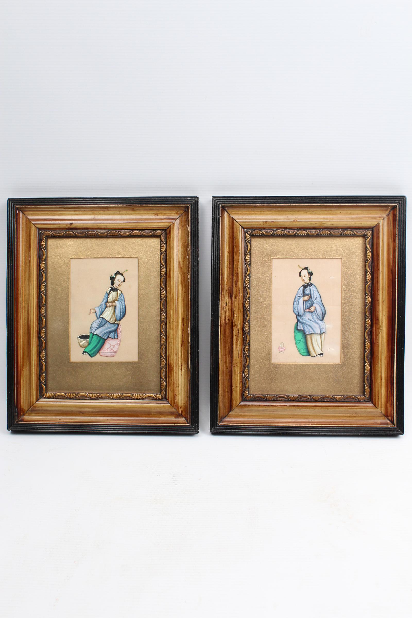 Small Pair Antique Chinese Watercolours (1 of 13)