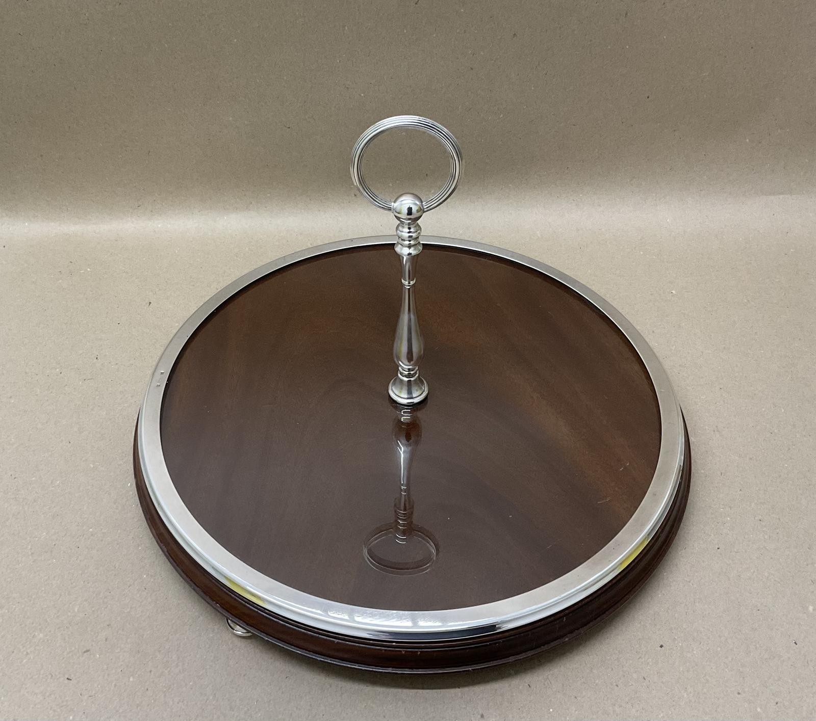 Vintage Christofle Silver Plated,mahogany and Glass Cake Stand (1 of 4) Vintage Christofle Silver Plated,mahogany and Glass Cake Stand (1 of 4)