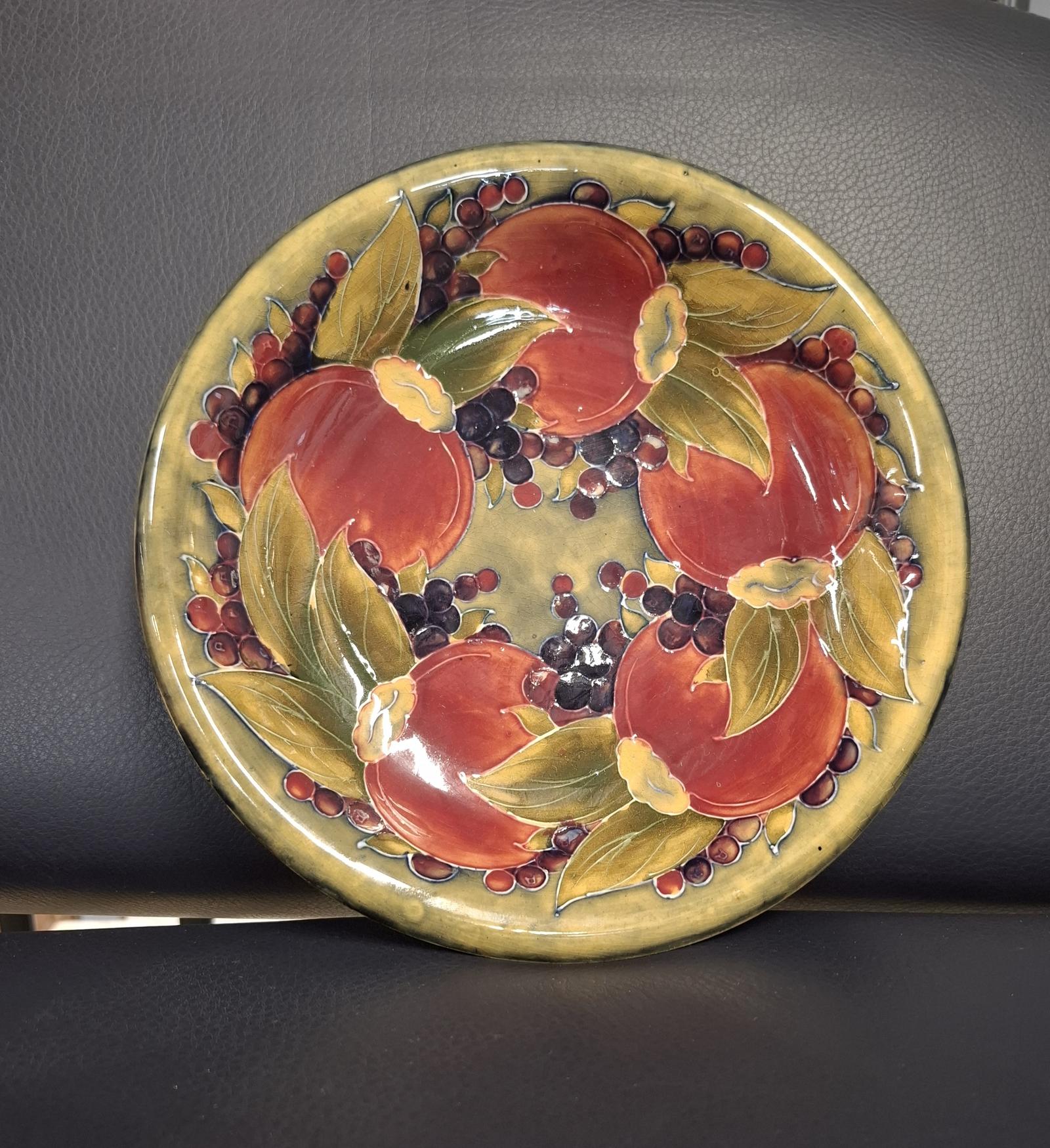 Moorcroft Pottery "Pomegranate (Green)" Patterned Dish (1 of 3)