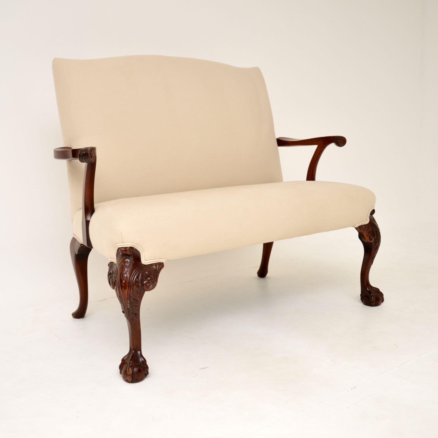 Antique Mahogany Chippendale Style Two Seat Sofa (1 of 8) Antique Mahogany Chippendale Style Two Seat Sofa (1 of 8)