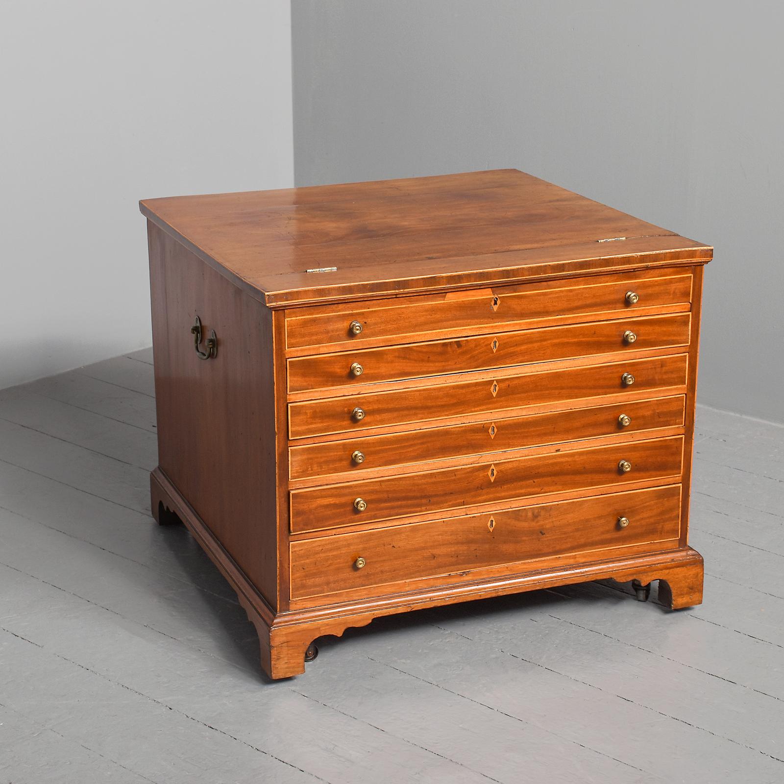 Rare George III Mahogany Floor Standing Folio Cabinet (1 of 7)