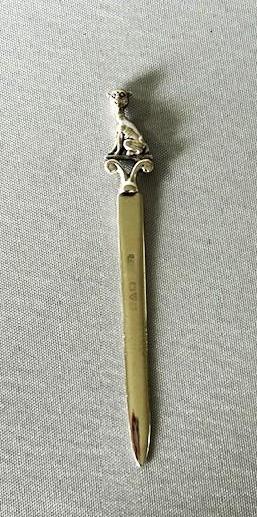 Rare Chester Silver Edwardian Cat Bookmark (1 of 7)